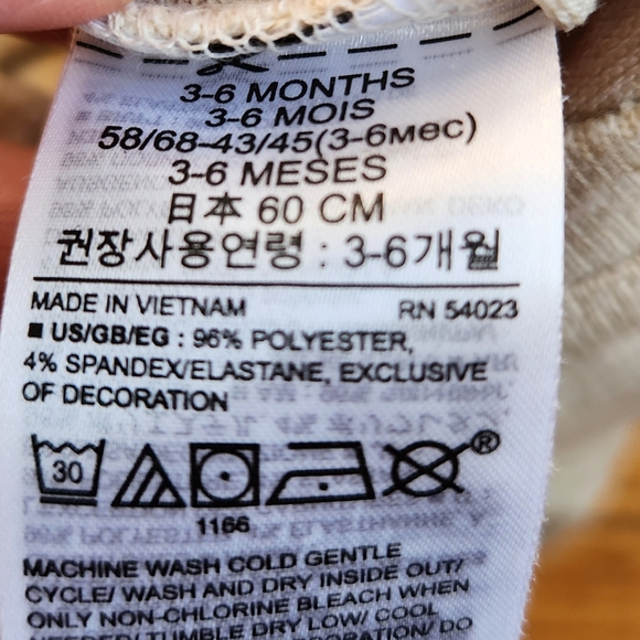 VGUC baby GAP Brannan Bear Footless One-Piece Ecru 3-6 months - Picture 6 of 6